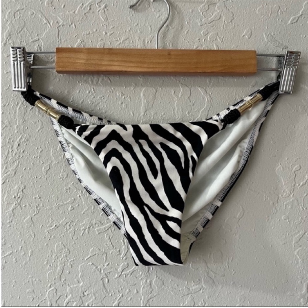 NWT ViX Paula Hermanny Zebra Print Swim Bottom XS